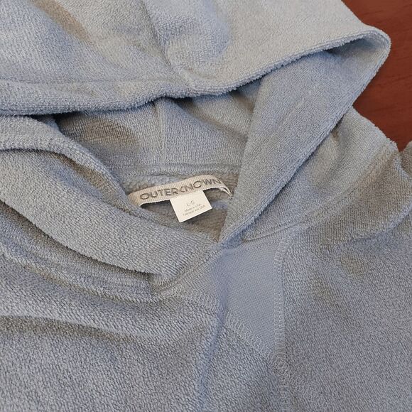Outerknown Hightide Terry Pullover Hoodie Ash Blue Men's Size L - Picture 2 of 4